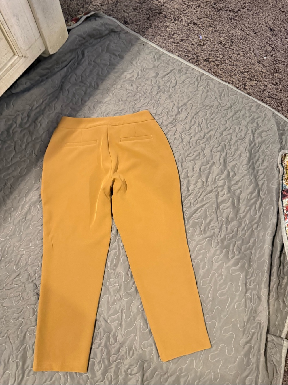 Worthington Mustard Cropped Straight-Leg Dress Pants